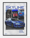 Nissan Skyline GT - R R34 wall art - SKANDINAVER