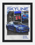 Nissan Skyline GT - R R34 wall art - SKANDINAVER