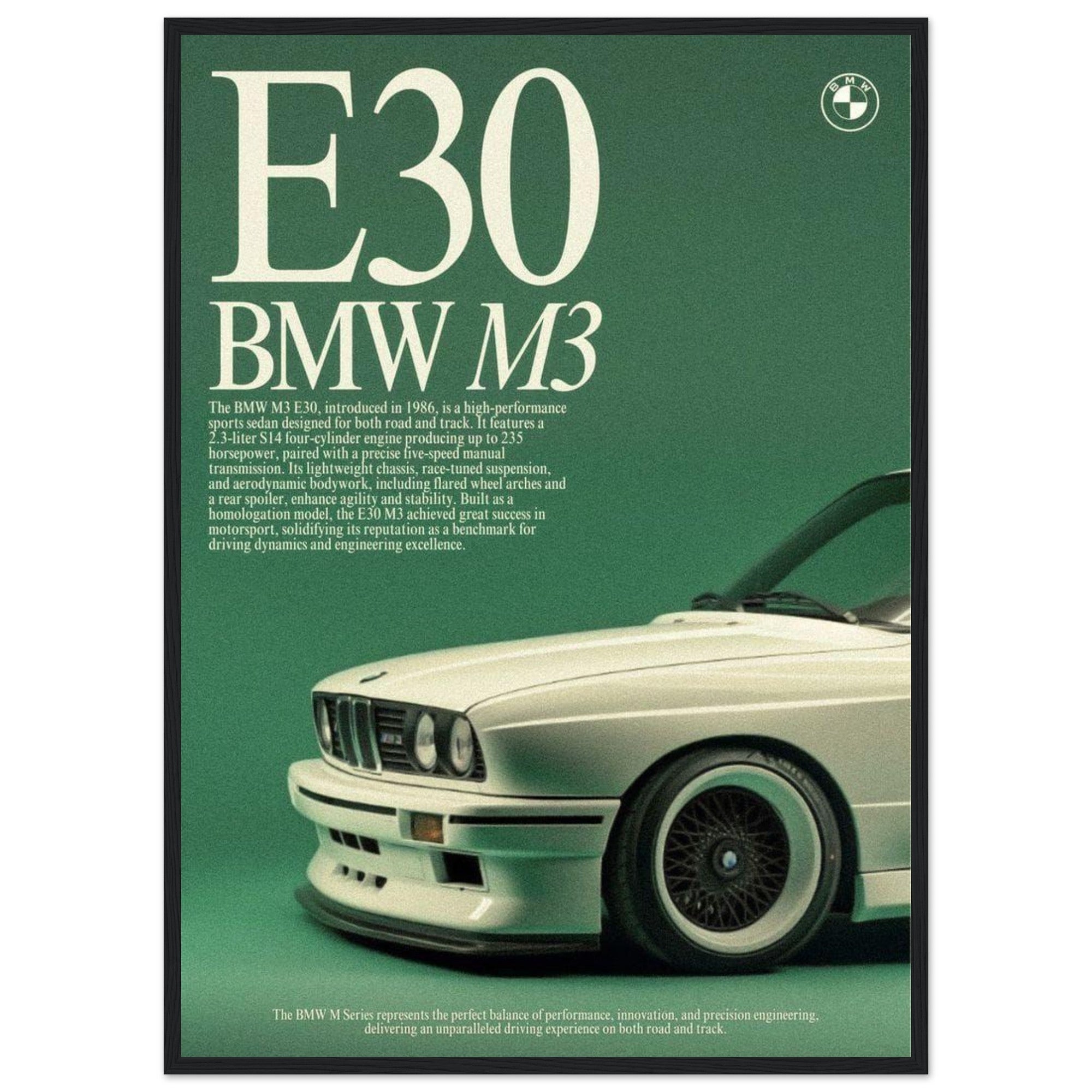 bmw - e30 - m3 - retro - racing - poster - SKANDINAVER
