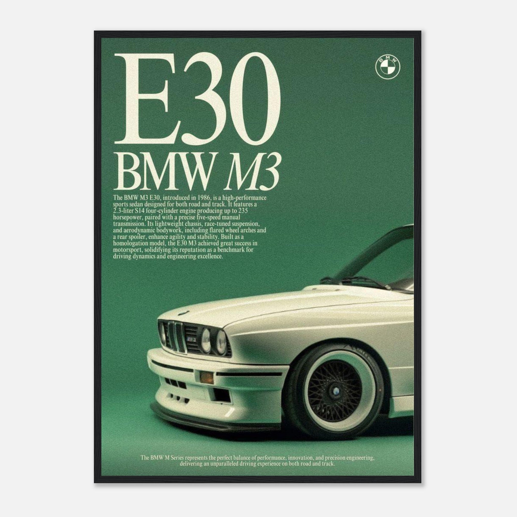 bmw - e30 - m3 - retro - racing - poster - SKANDINAVER