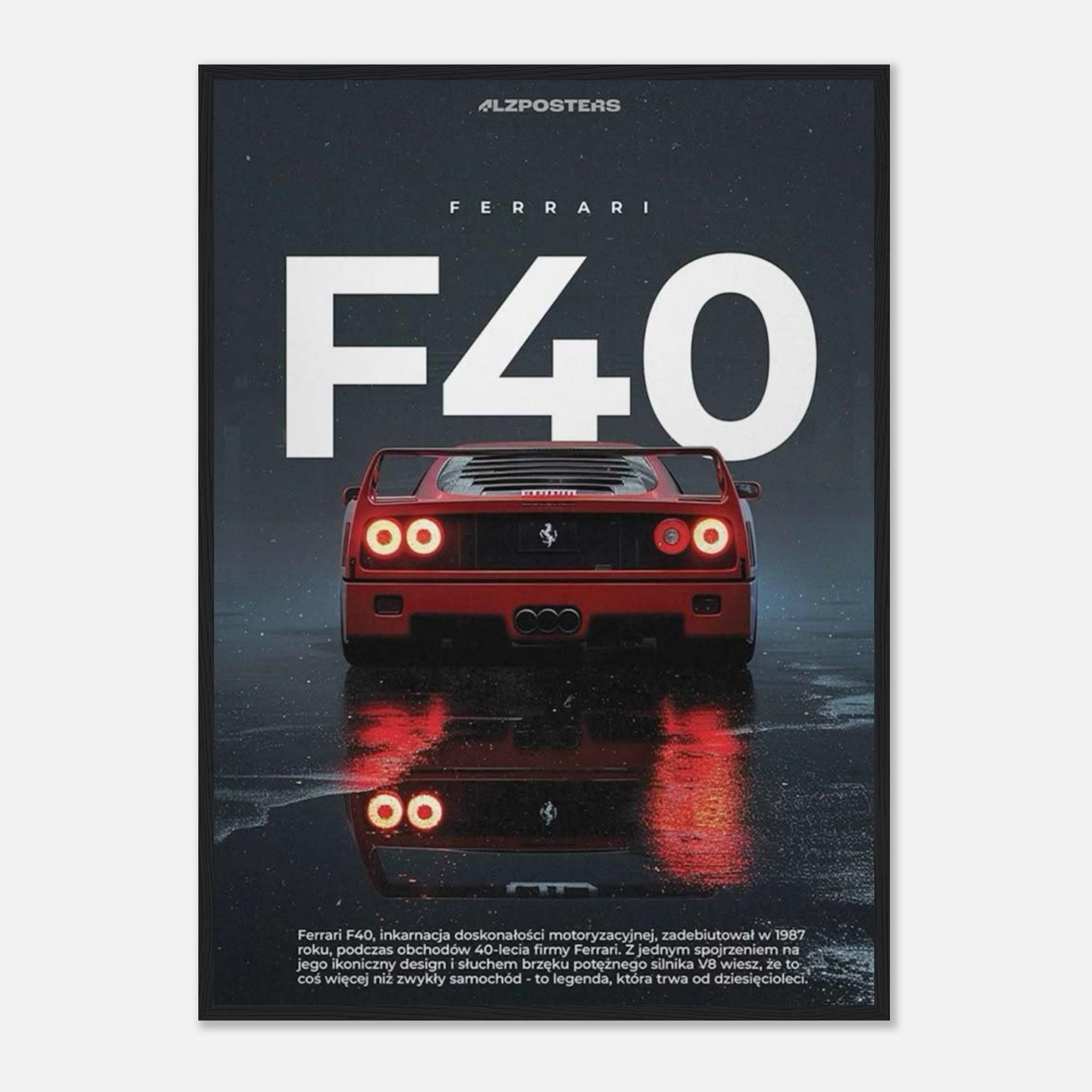 ferrari - f40 - legend - iconic - red - supercar - poster - SKANDINAVER
