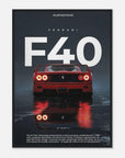 ferrari - f40 - legend - iconic - red - supercar - poster - SKANDINAVER