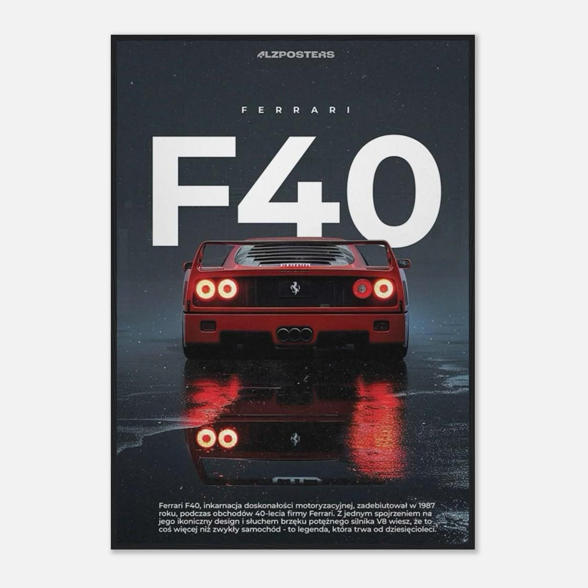 ferrari - f40 - legend - iconic - red - supercar - poster - SKANDINAVER