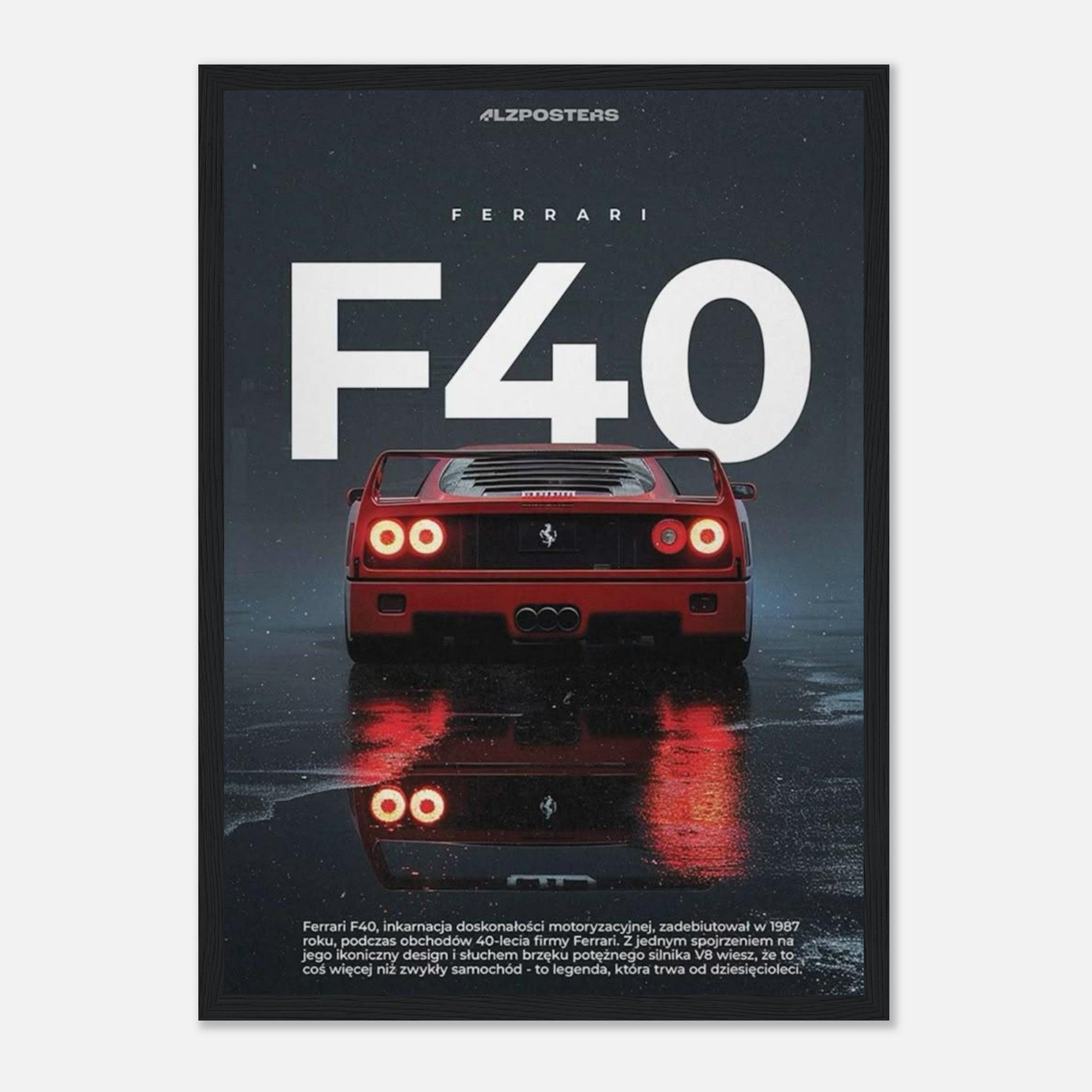 ferrari - f40 - legend - iconic - red - supercar - poster - SKANDINAVER