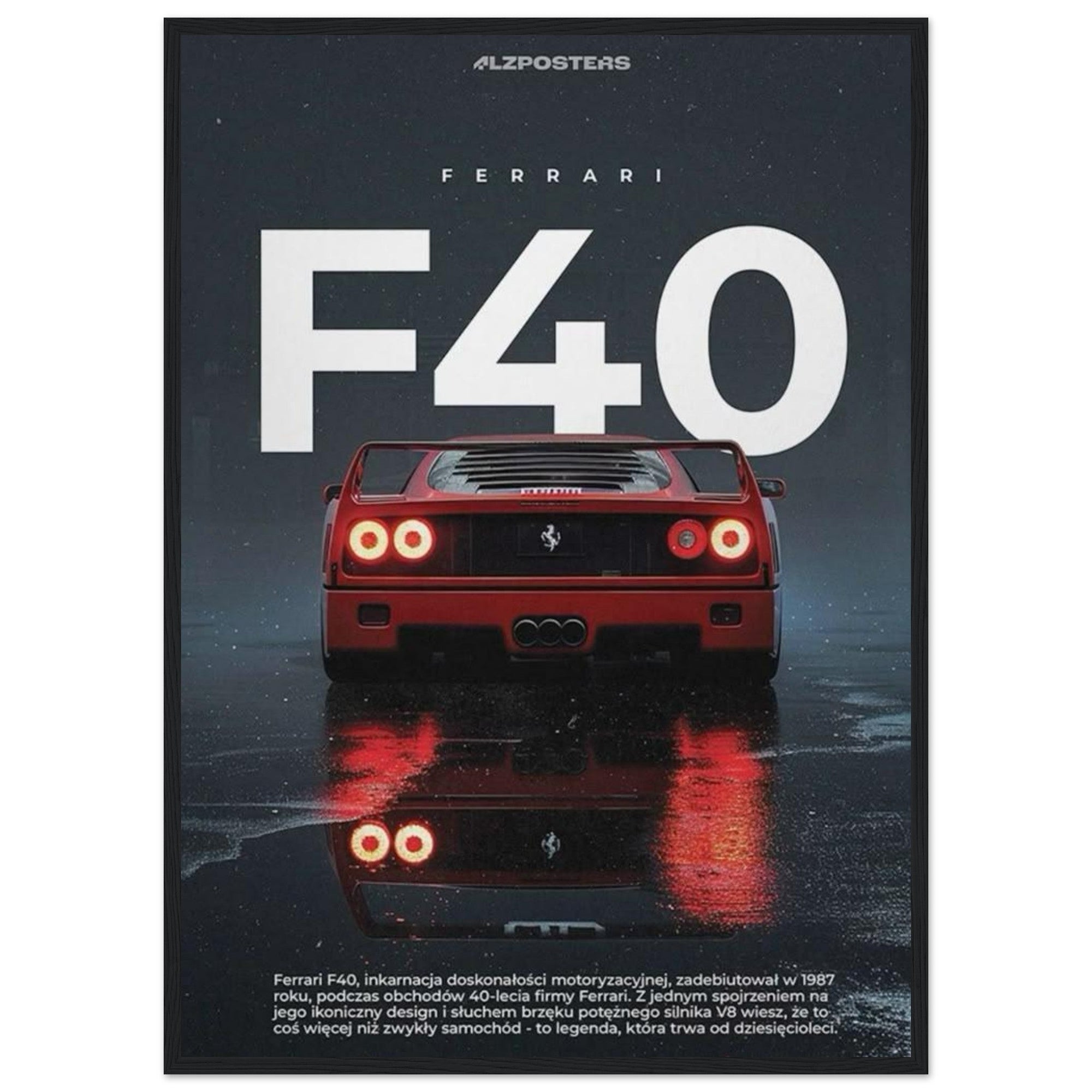 ferrari - f40 - legend - iconic - red - supercar - poster - SKANDINAVER