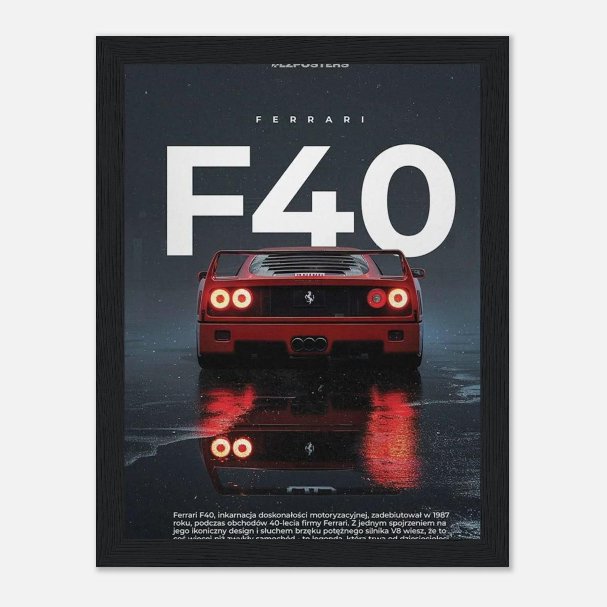 ferrari - f40 - legend - iconic - red - supercar - poster - SKANDINAVER