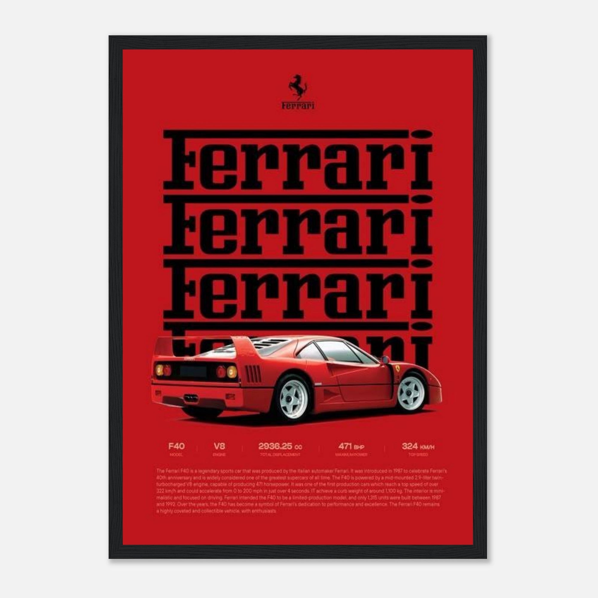 ferrari f40 legend iconic red supercar - SKANDINAVER