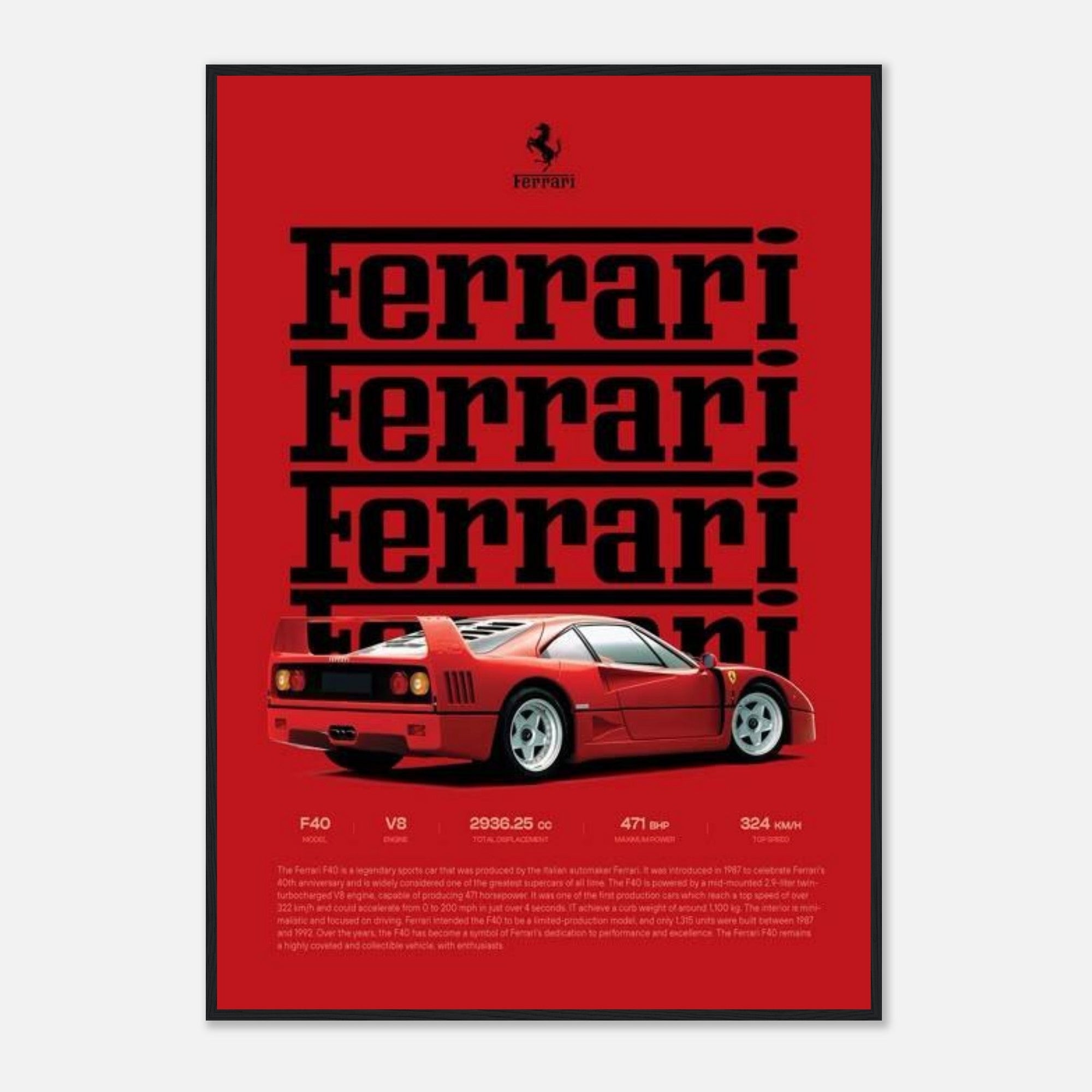 ferrari f40 legend iconic red supercar - SKANDINAVER
