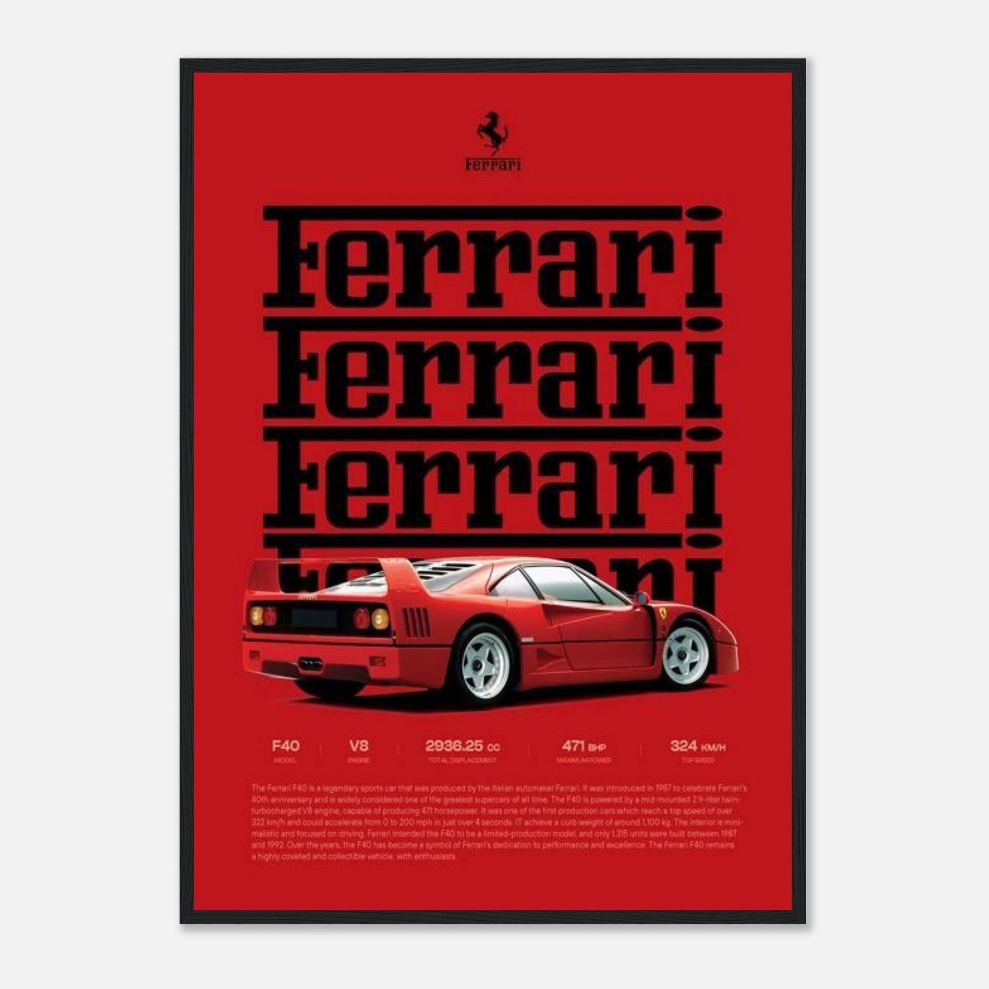 ferrari f40 legend iconic red supercar - SKANDINAVER