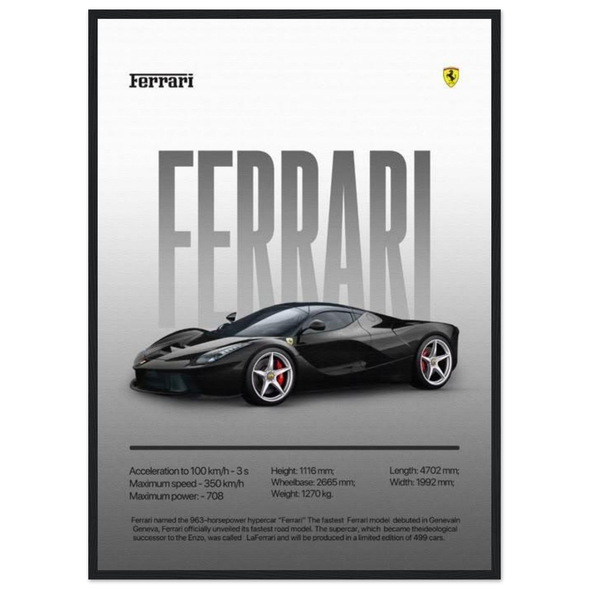 ferrari laferrari hypercar poster - SKANDINAVER