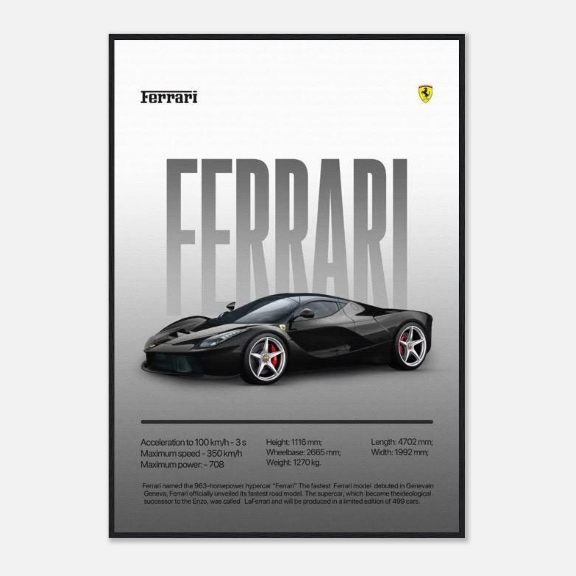 ferrari laferrari hypercar poster - SKANDINAVER