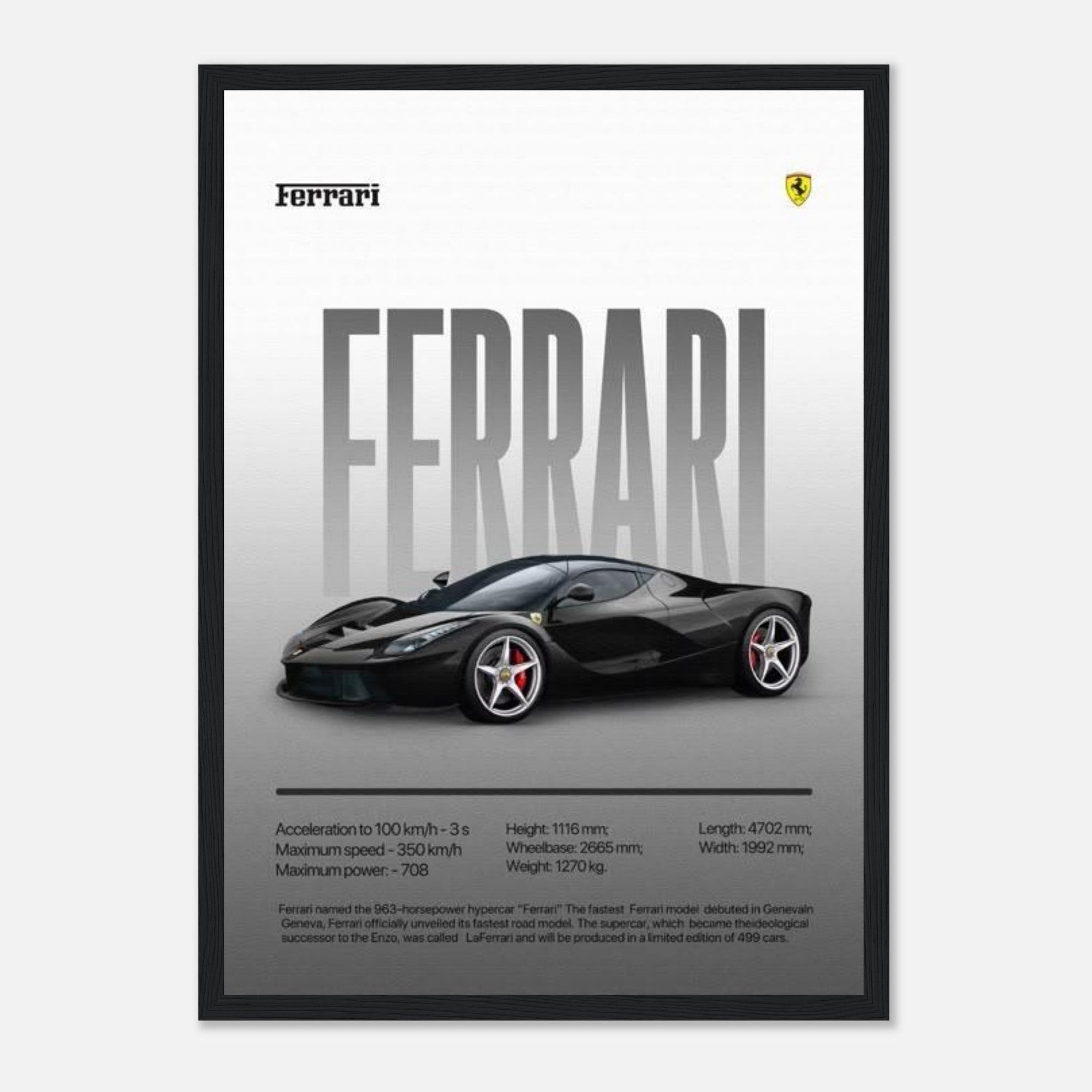 ferrari laferrari hypercar poster - SKANDINAVER