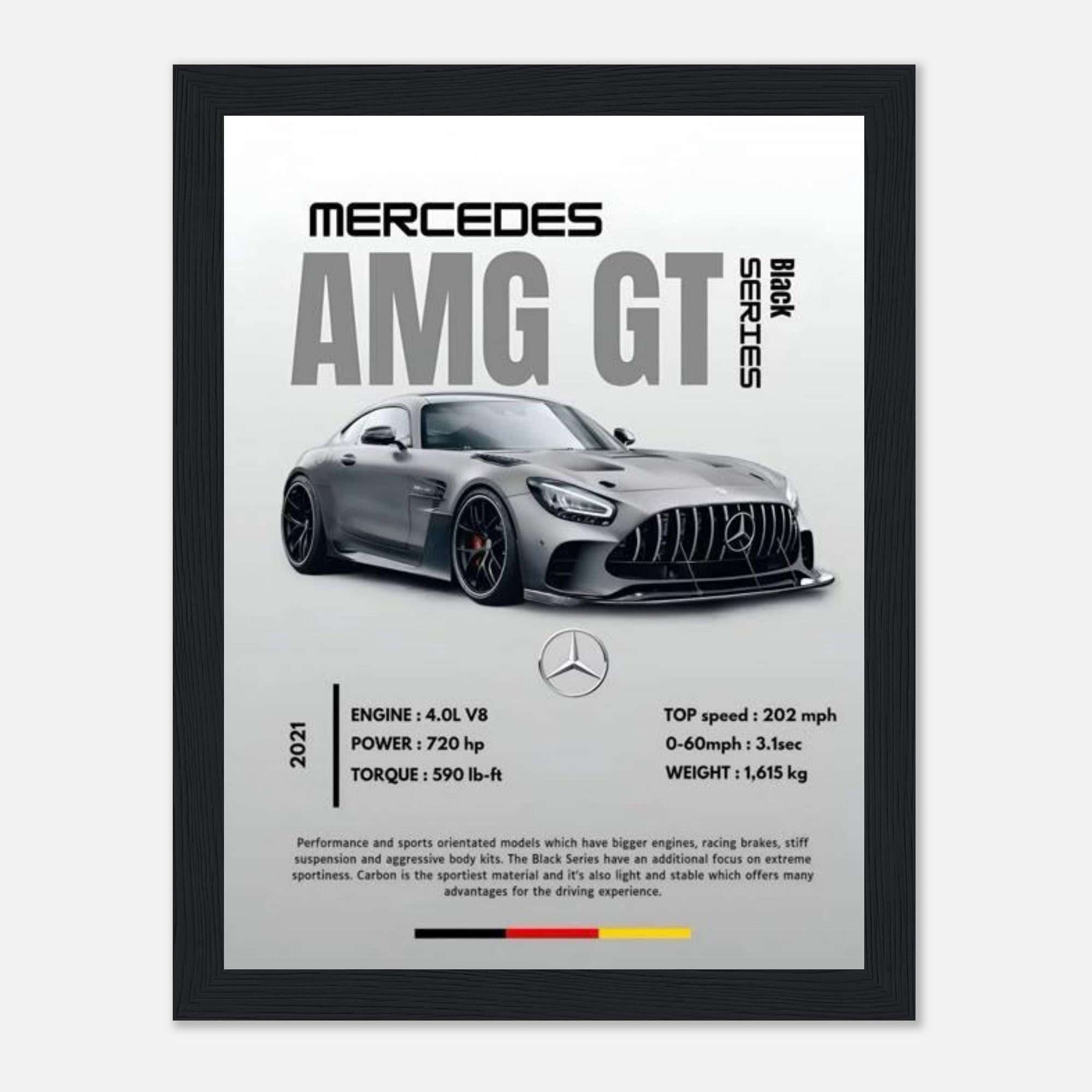 mercedes amg gt black series inspired art print - SKANDINAVER