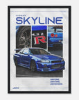 Nissan Skyline GT - R R34 wall art - SKANDINAVER